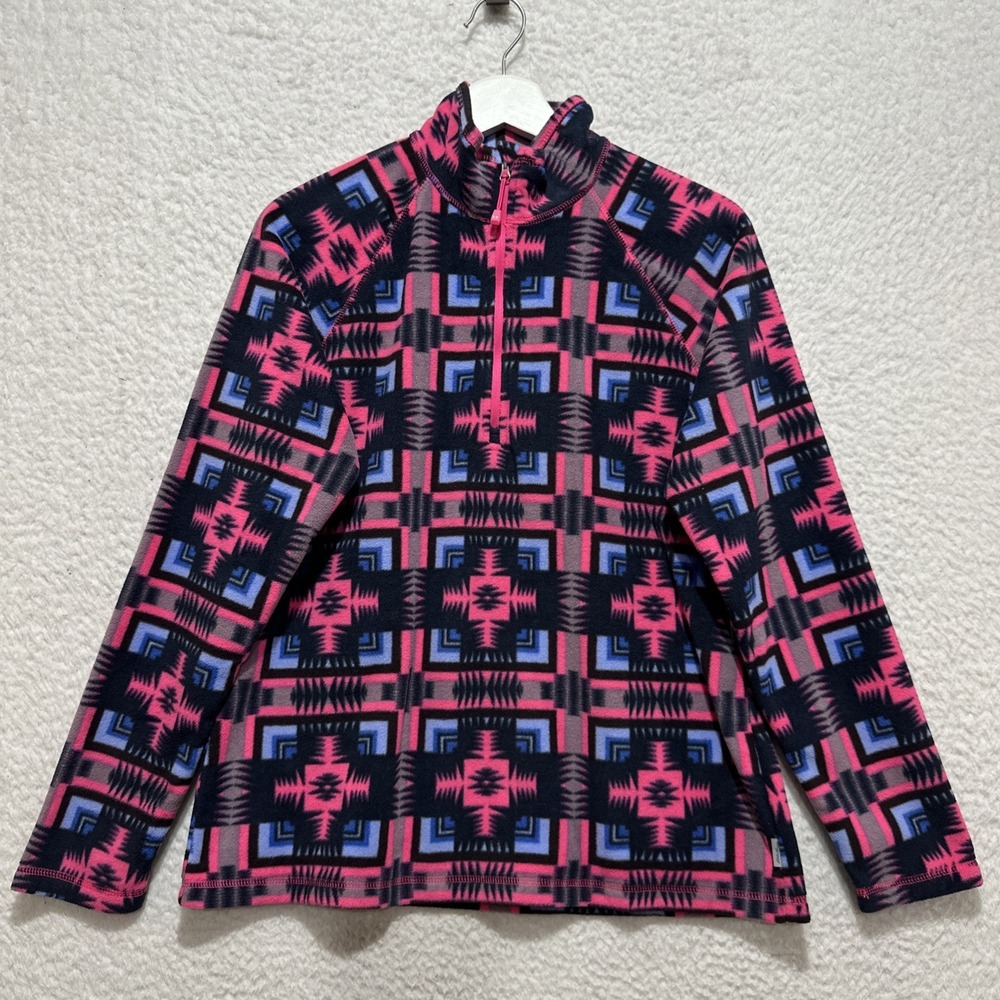 Eddie Bauer WP Quest 1/4 Zip‎ Print Women's Size PM Fleece Aztec Sweater NWT